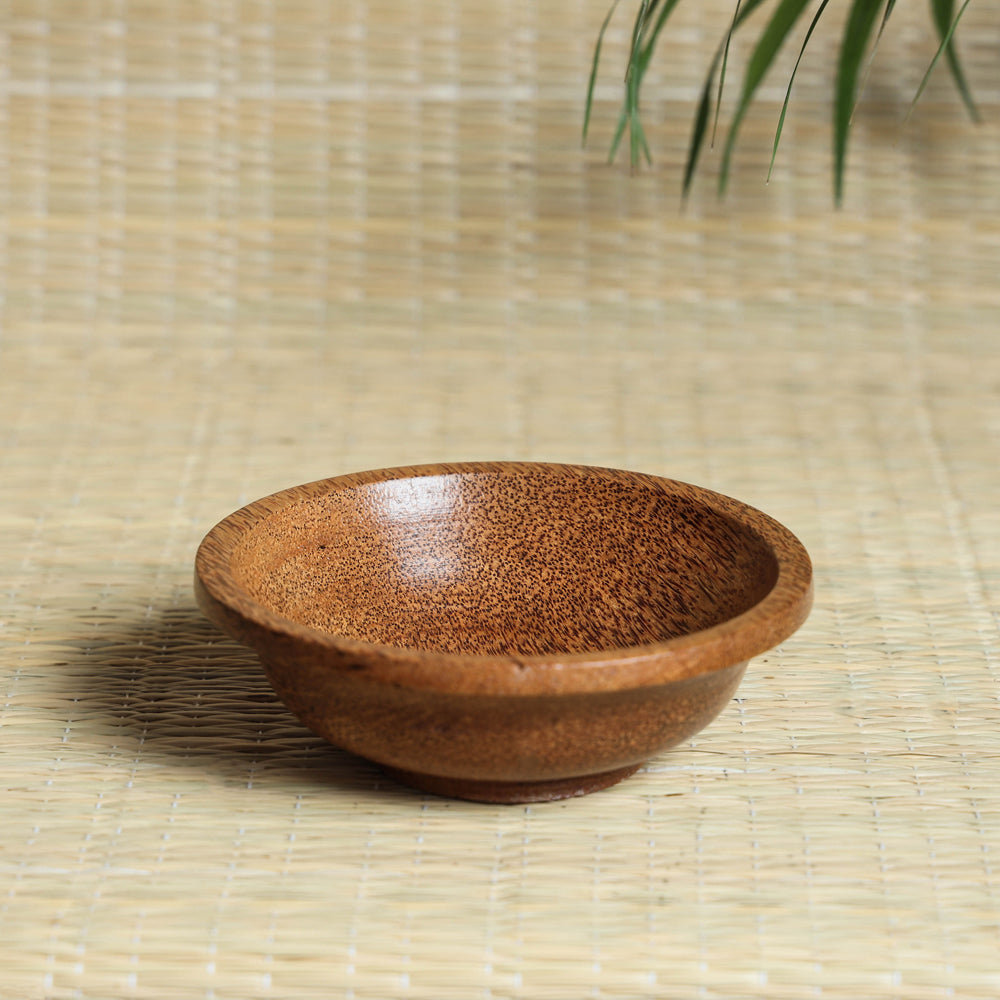 Brown - Hand Carved Coconut Wood Bowl (Small)