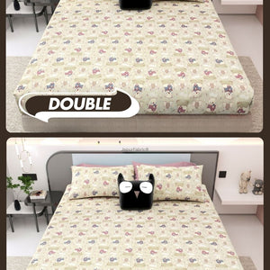 Artist of the Future Light Beige Soft Cotton Kids Bed Sheet Combo of 2