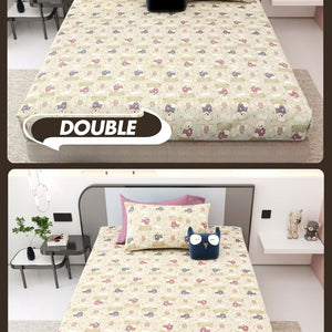 Artist of the Future Light Beige Soft Cotton Kids Bed Sheet Combo of 2