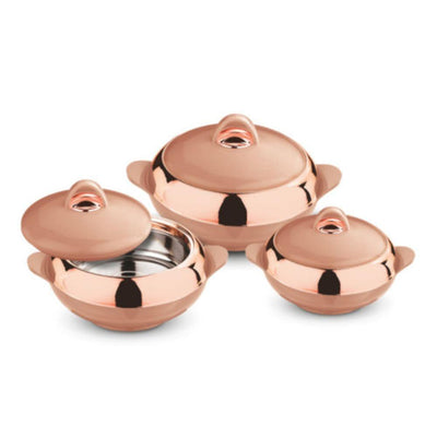 NAVRATRI COMBO #9 - Softel Thermosteel 500 ml Flask + Asian Lotus Chrome Casserole | Set of 3 Pcs