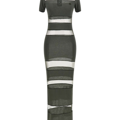 Coperni Striped Sheer Polo Dress