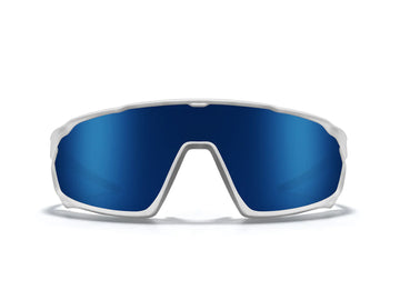Gloss Cyan/White Frame - Dark Arctic Mirror Lens