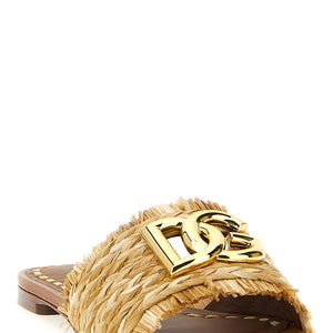 Dolce & Gabbana Raffia Braid Slides