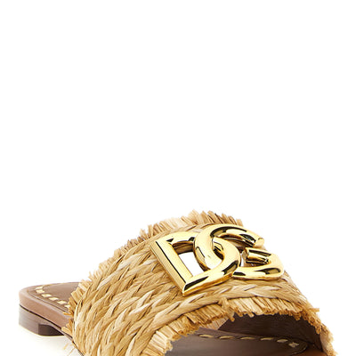 Dolce & Gabbana Raffia Braid Slides