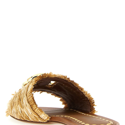 Dolce & Gabbana Raffia Braid Slides