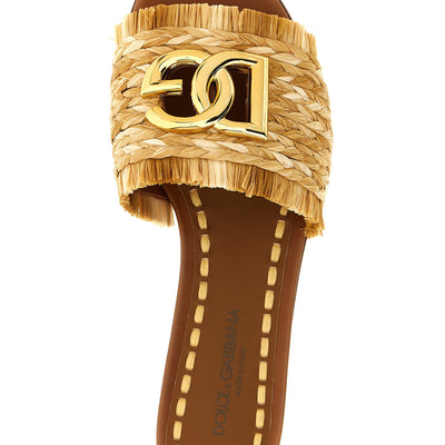 Dolce & Gabbana Raffia Braid Slides