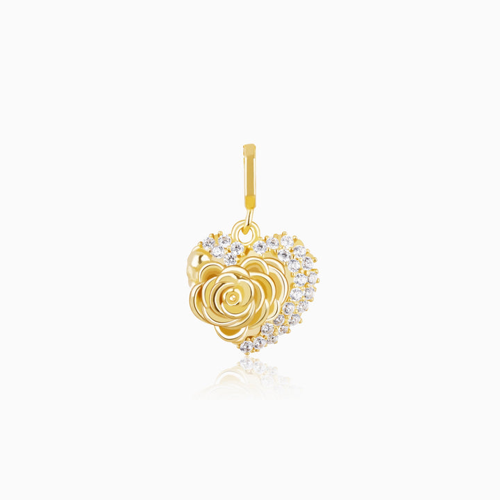 Golden A Rose For You Charm