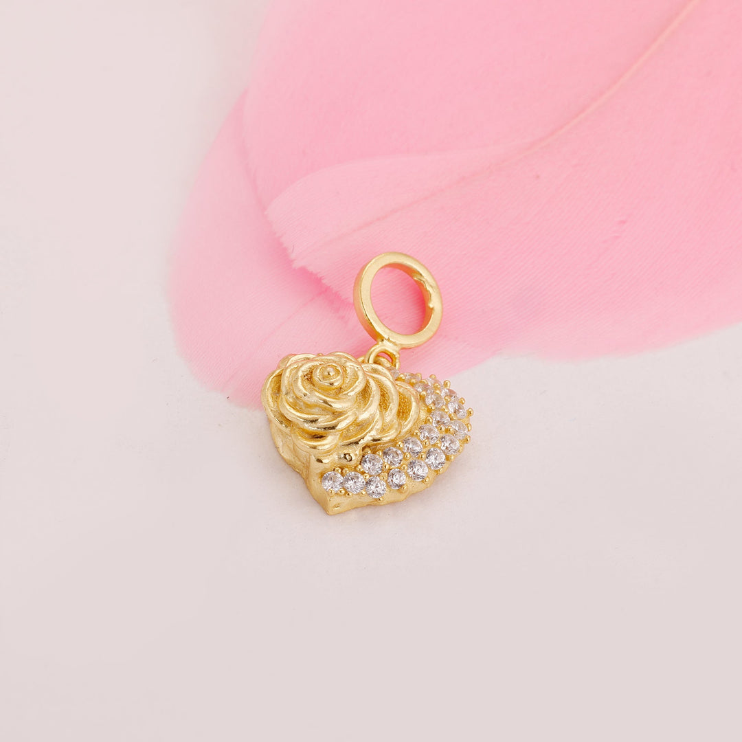 Golden A Rose For You Charm