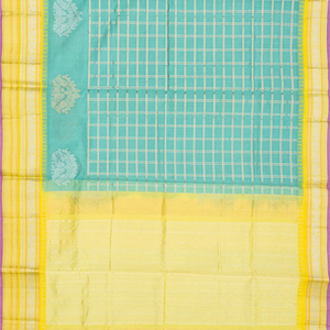 Light Blue Handloom Chirala Silk Cotton Saree With Annam Motifs-Light Blue
