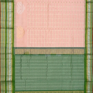 Baby Pink Handloom Chirala Silk Cotton Saree With Annam Motifs-Baby Pink