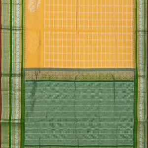 Yellow Handloom Chirala Silk Cotton Saree With Annam Motifs-Yellow