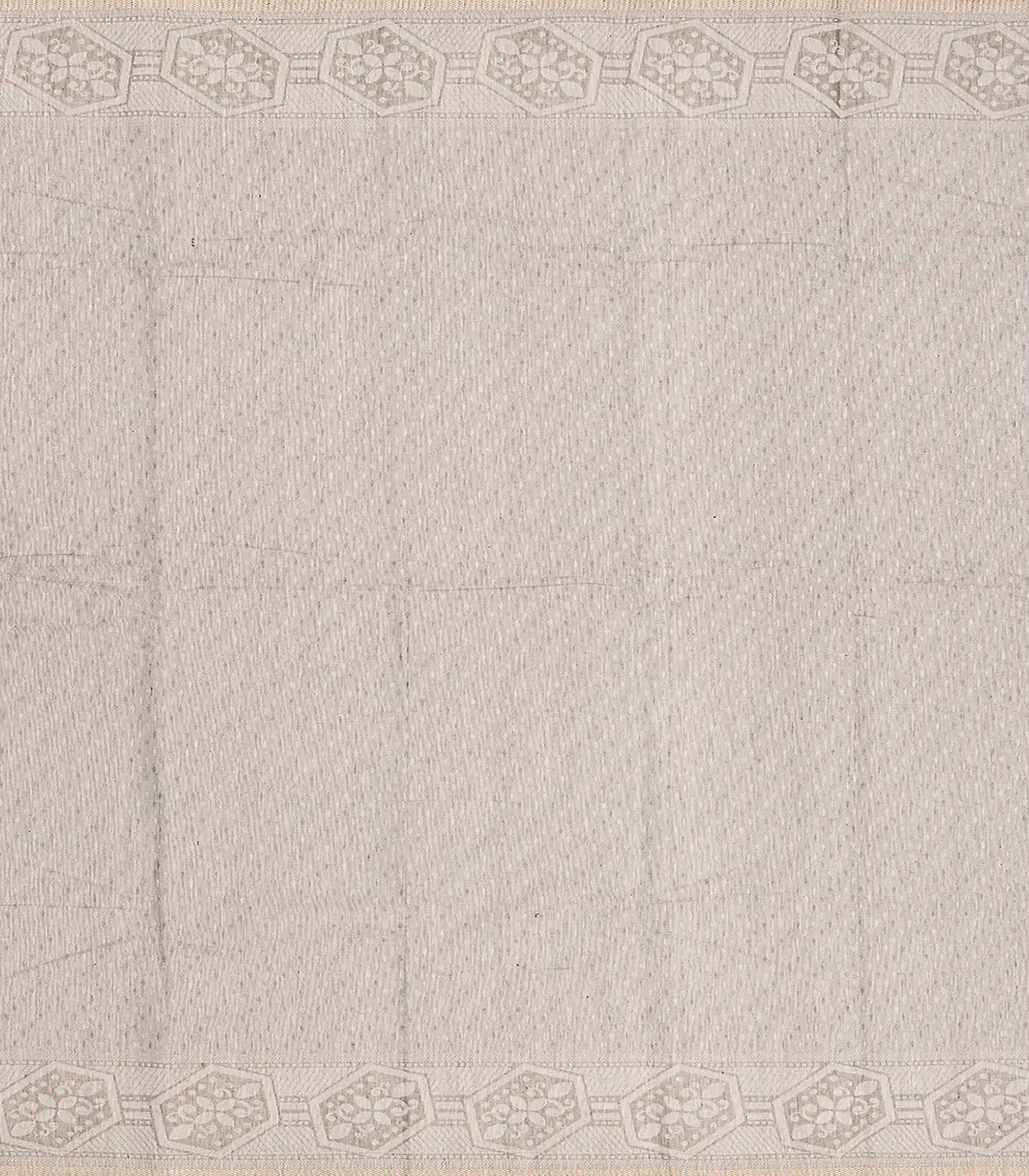 Grey Handloom Chirala Saree With Peacock Motifs-Grey