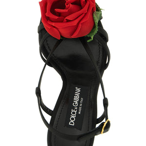 Dolce & Gabbana Satin Sandals With Flower