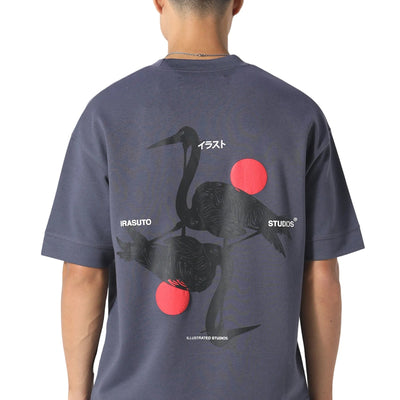 Irasuto Studios Crane Sea Blue T-Shirt