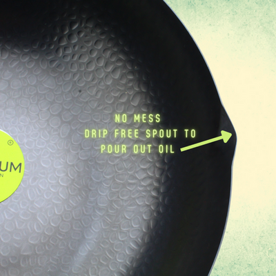 Trilonium Carbon Steel Chinese Wok | Black