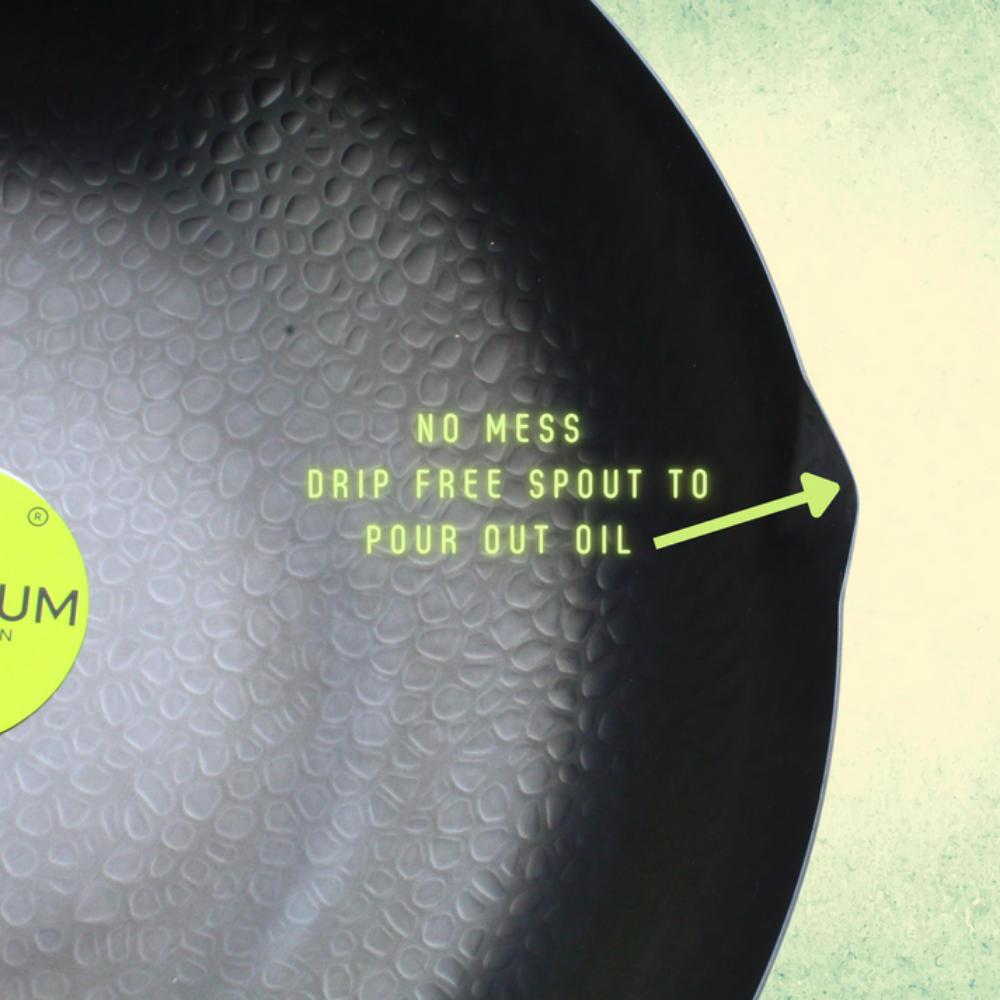 Trilonium Carbon Steel Chinese Wok | Black