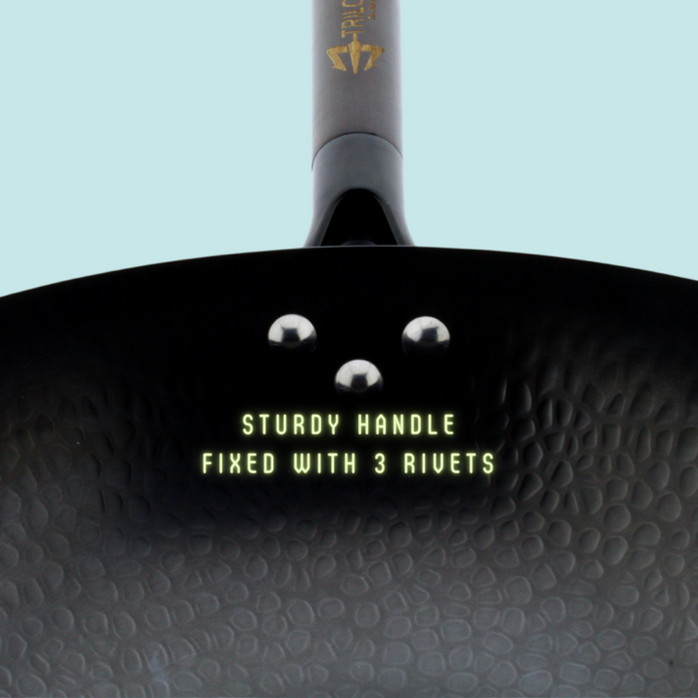 Trilonium Carbon Steel Chinese Wok | Black