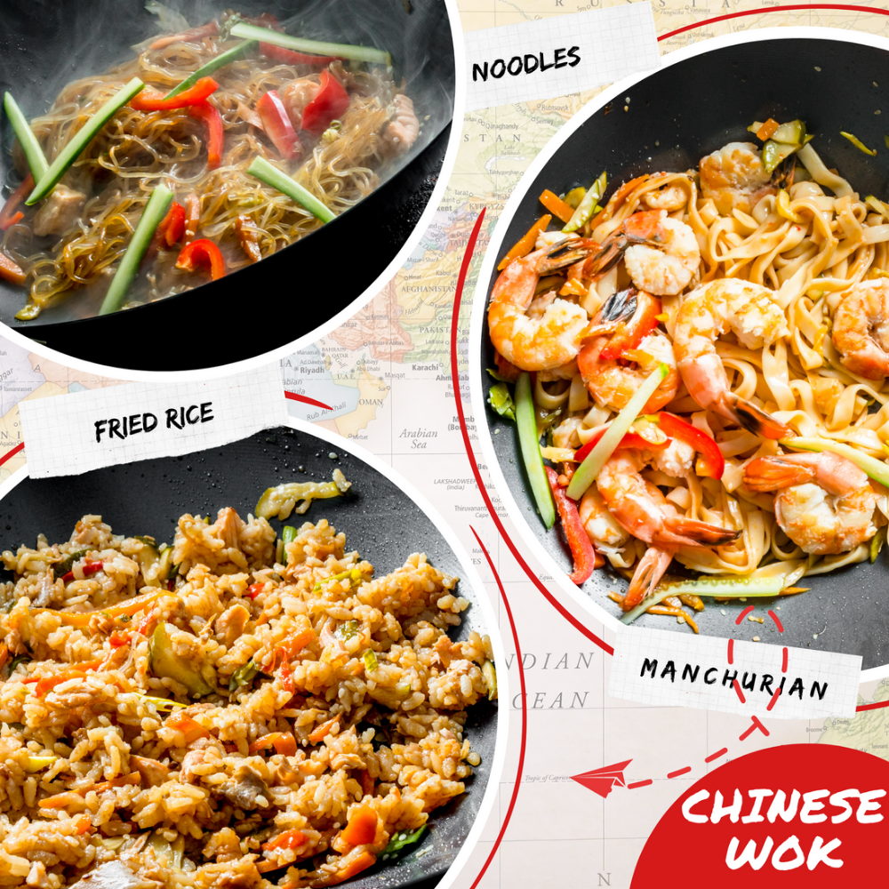 Trilonium Carbon Steel Chinese Wok | Black