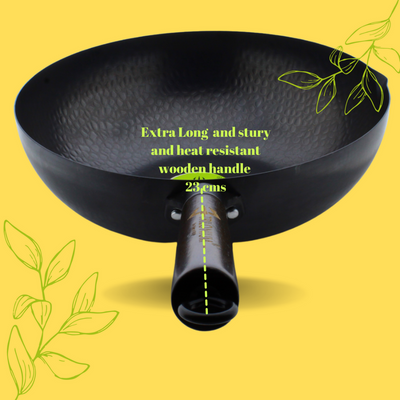 Trilonium Carbon Steel Chinese Wok | Black