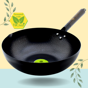 Trilonium Carbon Steel Chinese Wok | Black