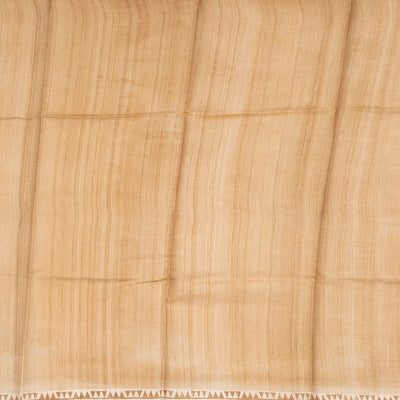 Cream Handloom Tussar Silk Saree With Printed Floral Motifs -Cream