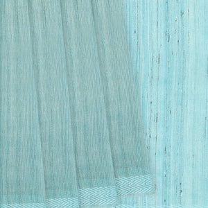 Yellow Handloom Tussar Silk Saree With Chevron Motifs In Border-Yellow