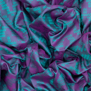 Purple Handloom Soft Silk Saree With Chevron Motifs-Purple