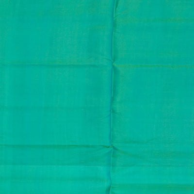 Red Handloom Soft Silk Saree With Floral Butta & Aquamarine Pallu-Red