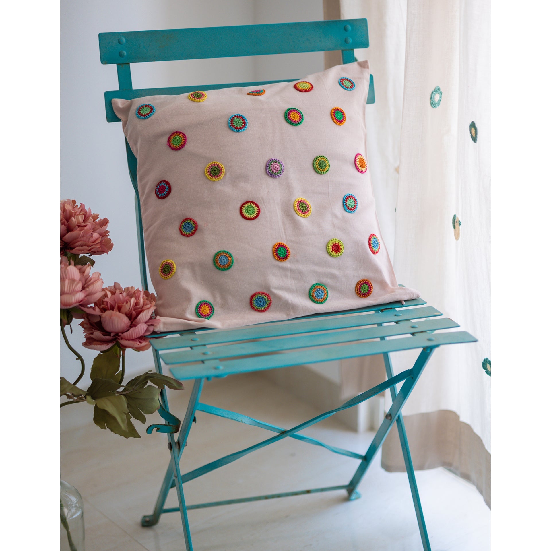 Beige - Prakriti Cushion Cover ~ Spring Drops