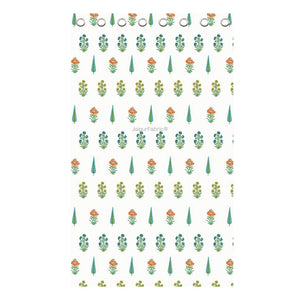 Jaipur Mela Hand Block Printed Sea Green Trees and Flowers Curtains