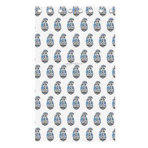 Floral Blue Indian Kairi Design Pinar Block Hand Block Printed Curtains
