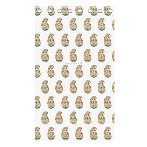 Hand Block Printed Curtains Floral Valley Bunai Pattern Indian Kairi Design Curtains