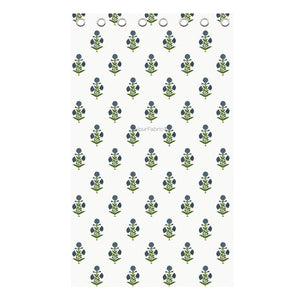 Jaipuri Aachho Hand Block Printed Bed sheet with Blue Floral Blocks