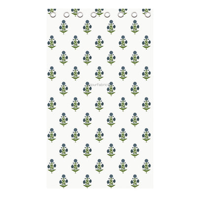 Jaipuri Aachho Hand Block Printed Bed sheet with Blue Floral Blocks