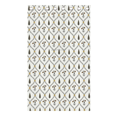 Beautiful Yellow & Grey Pookalam Floral Symphony Rihaa Handblock Printed Curtains