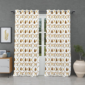 Pinklay Golden Bloom Heritage King Bed Sheet with Yellow & Brown Floral Block Prints