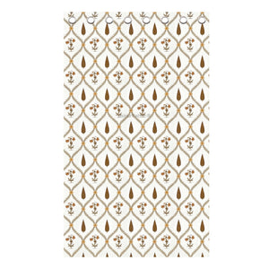 Pinklay Golden Bloom Heritage King Bed Sheet with Yellow & Brown Floral Block Prints