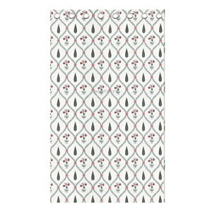 Madhuban Handblock Curtains Pink Flowers and Green Leaves