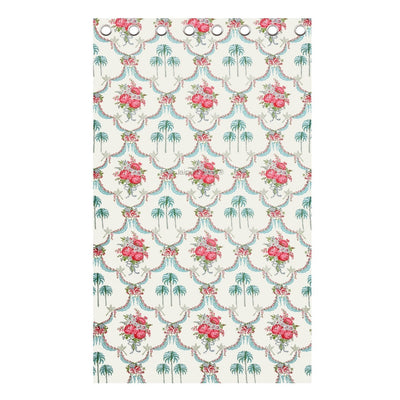Vibrant Rose Bouquet Block Printed Jaipur Mela Cotton Curtains