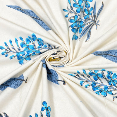 Beautiful Plarsh Floral Premium Hand Blocks of India Cotton Curtains