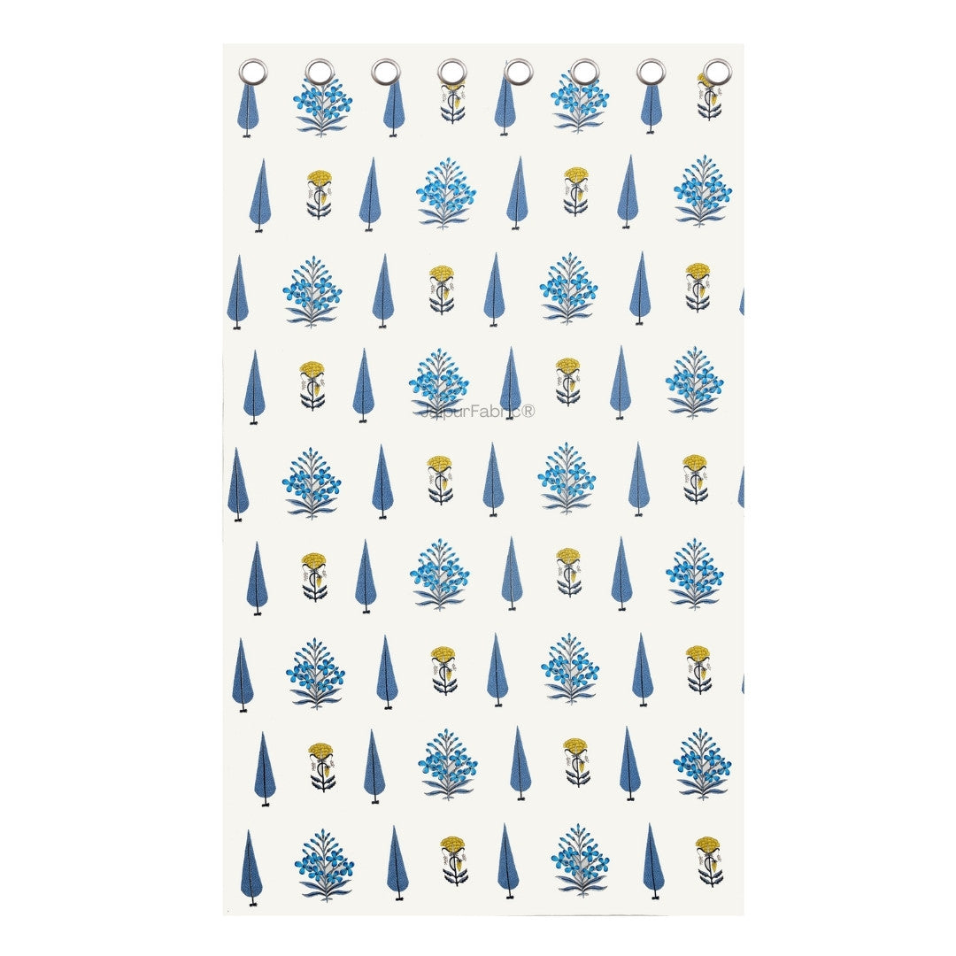 Beautiful Plarsh Floral Premium Hand Blocks of India Cotton Curtains