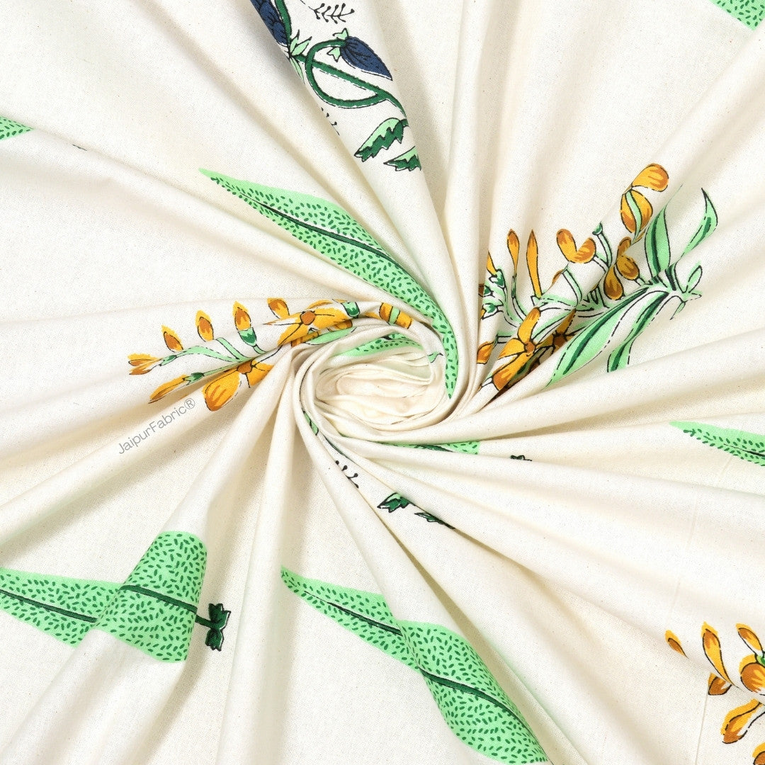 Vintage Flora Hand Block 100% Cotton Premium Curtains