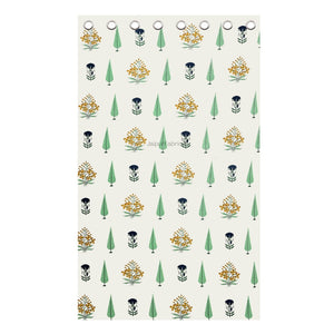 Vintage Flora Hand Block 100% Cotton Premium Curtains