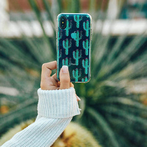 Cactus Patterned Clear Floral Samsung Case