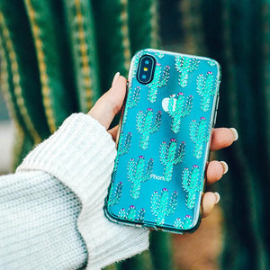 Cactus Patterned Clear Floral Samsung Case