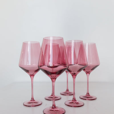 Estelle Colored Wine Stemware - Set of 6 {Rose}