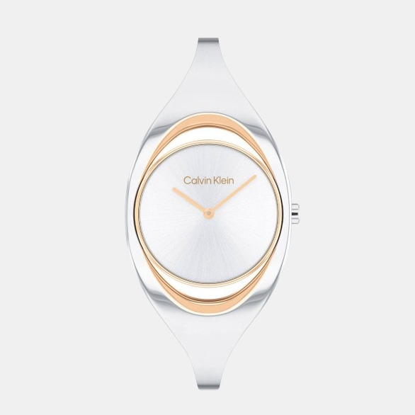 Ck Elation Women Quartz Silver Dial Analog Stainless Steel Watch 25200424