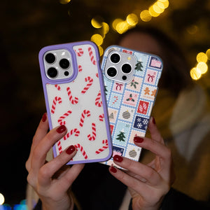 Clear Candy Cane Chaos iPhone 15 Case With Lavender Ridge