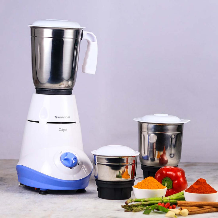 Capri Mixer Grinder 550W With 3 Stainless Steel Jars