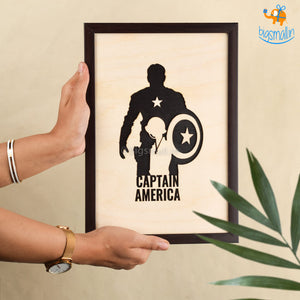 Captain America Engraved Wooden Frame